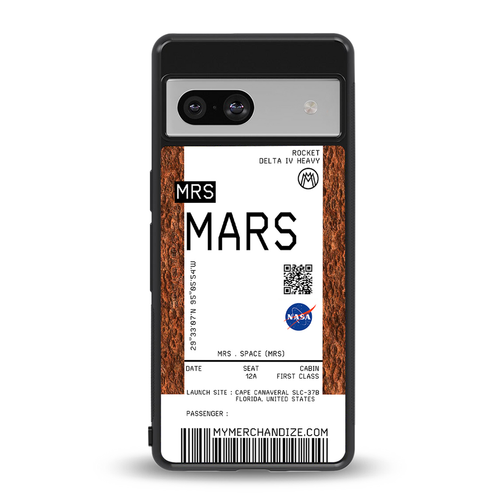 mars boarding pass ticket back phone cover | glass case for Google Pixel 7