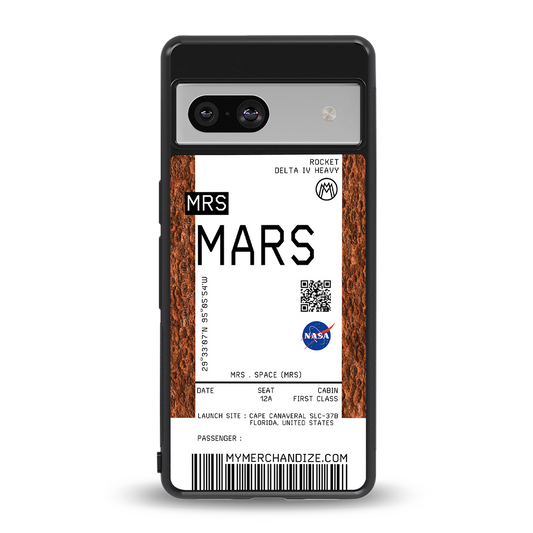 mars boarding pass ticket back phone cover | glass case for Google Pixel 7A