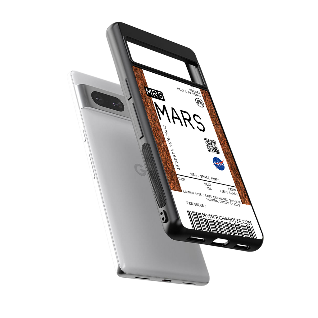 mars boarding pass ticket back phone cover | glass case for Google Pixel 7