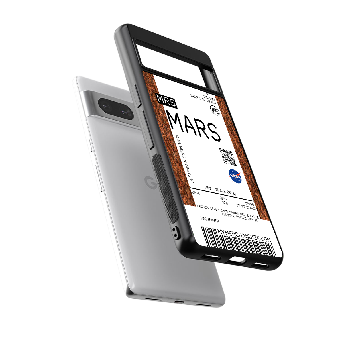 mars boarding pass ticket back phone cover | glass case for Google Pixel 7A