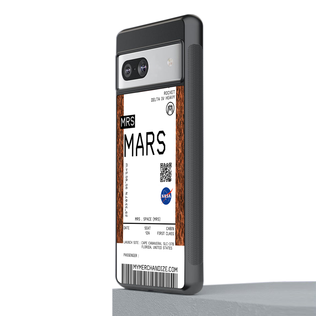 mars boarding pass ticket back phone cover | glass case for Google Pixel 7