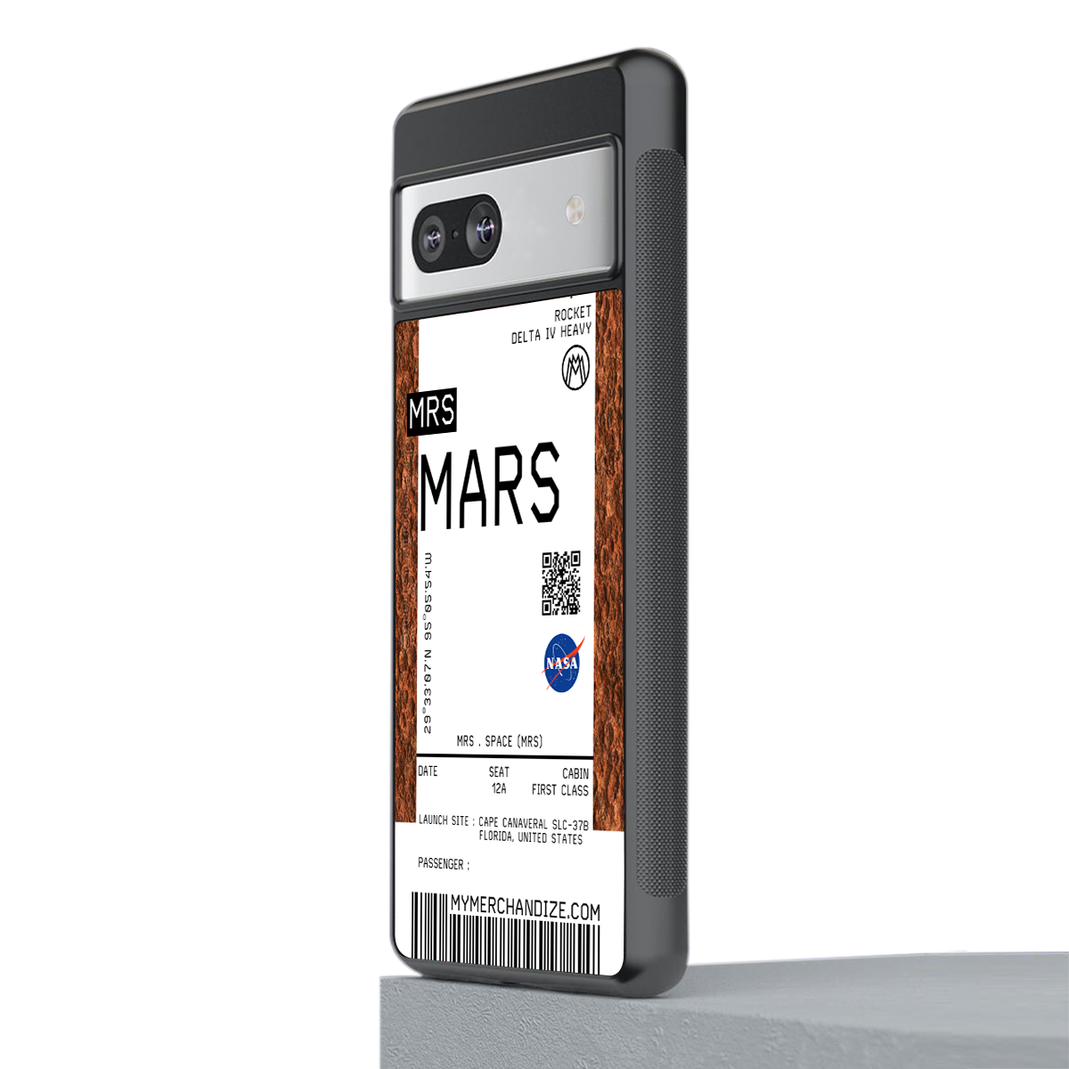 mars boarding pass ticket back phone cover | glass case for Google Pixel 7A
