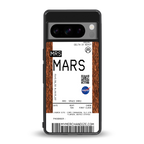 mars boarding pass ticket back phone cover | glass case for google pixel 8 pro