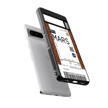 mars boarding pass ticket back phone cover | glass case for google pixel 8 pro