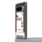 mars boarding pass ticket back phone cover | glass case for google pixel 8 pro
