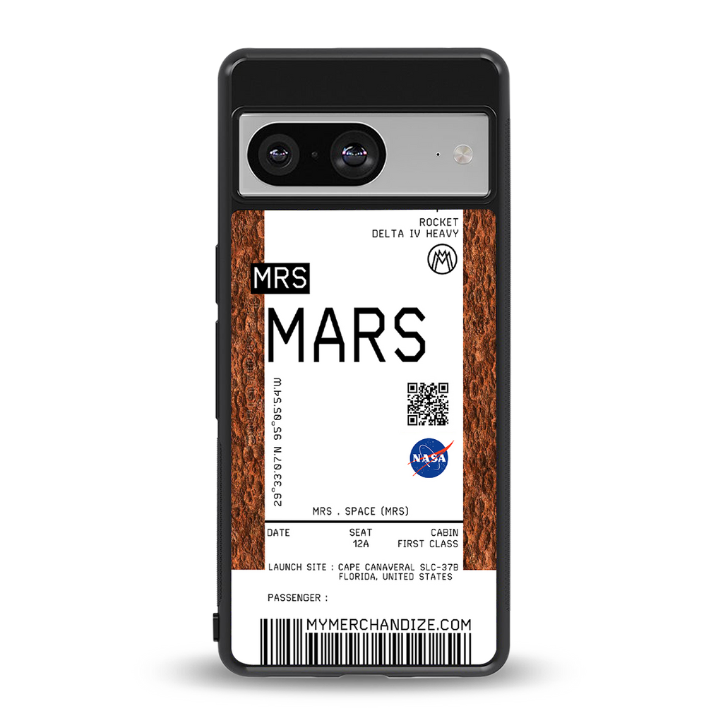 mars boarding pass ticket back phone cover | glass case for Google Pixel 8