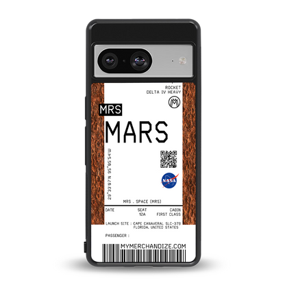 mars boarding pass ticket back phone cover | glass case for Google Pixel 8