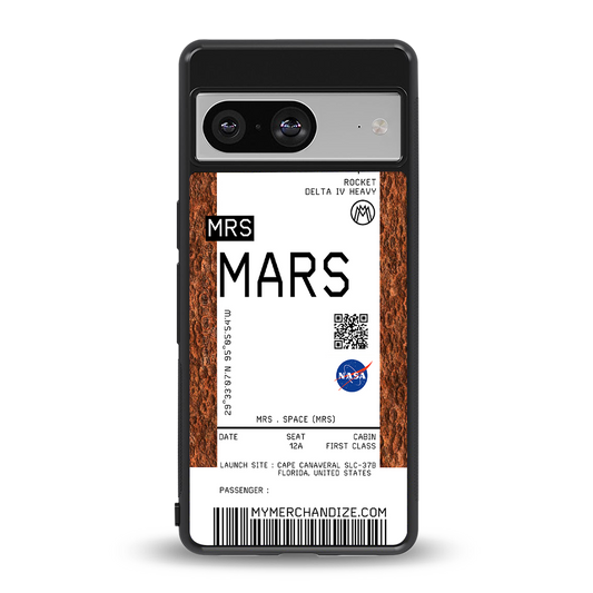 mars boarding pass ticket back phone cover | glass case for Google Pixel 8