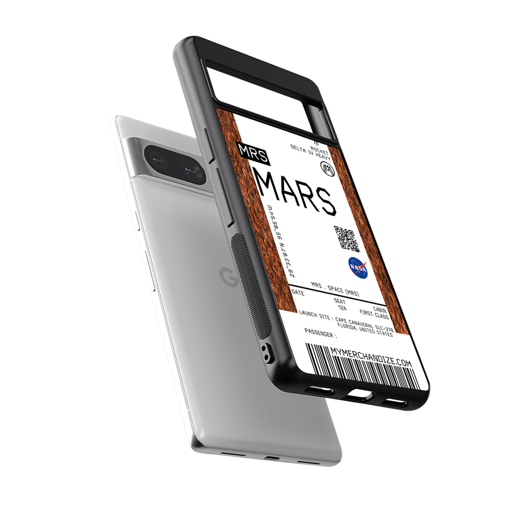 mars boarding pass ticket back phone cover | glass case for Google Pixel 8