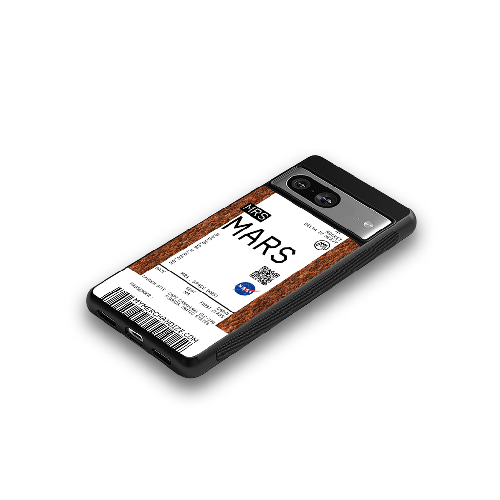 mars boarding pass ticket back phone cover | glass case for Google Pixel 8