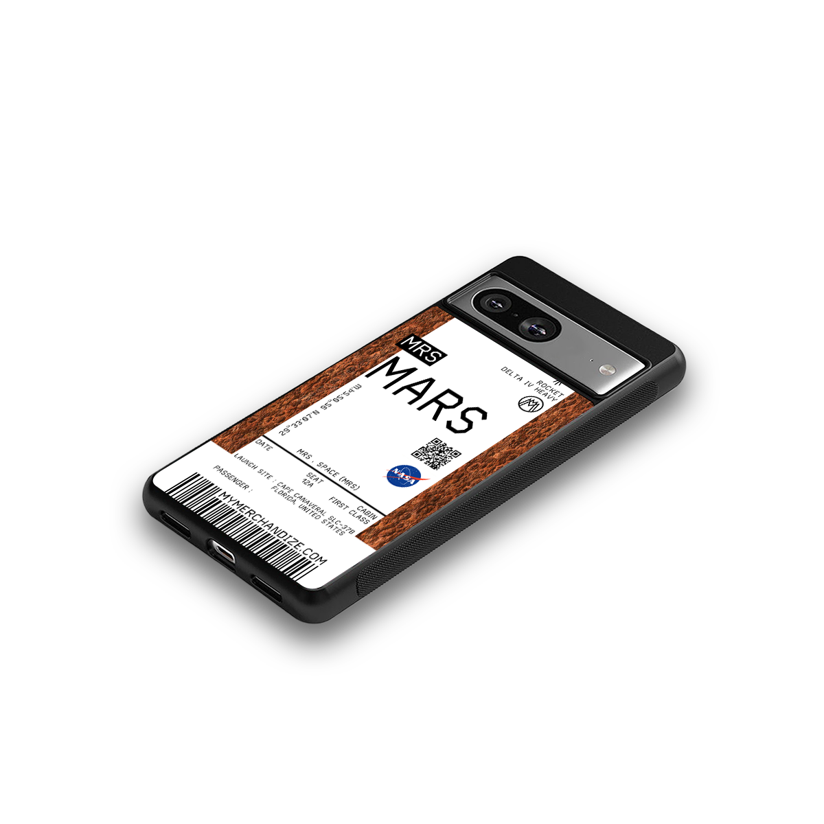 mars boarding pass ticket back phone cover | glass case for Google Pixel 8