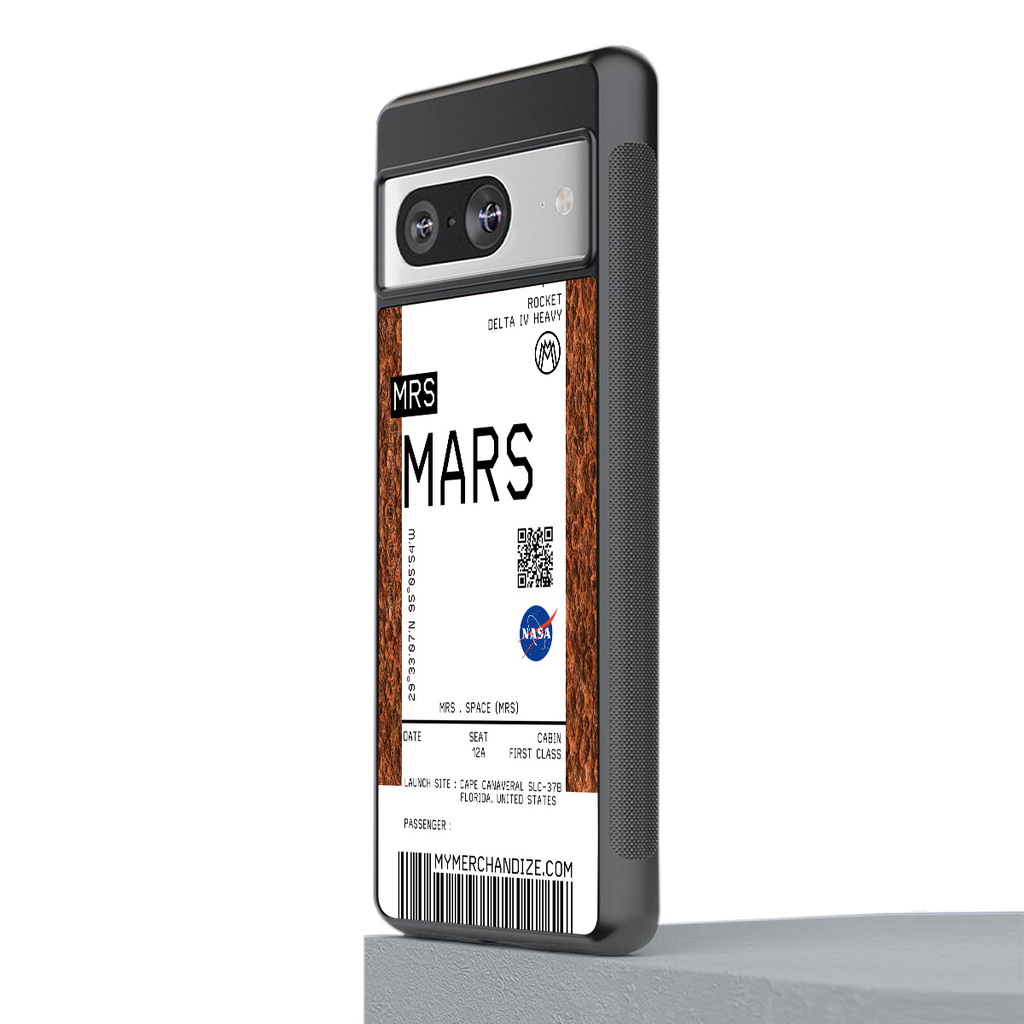 mars boarding pass ticket back phone cover | glass case for Google Pixel 8