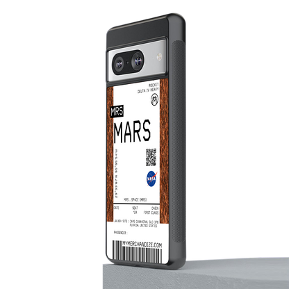 mars boarding pass ticket back phone cover | glass case for Google Pixel 8