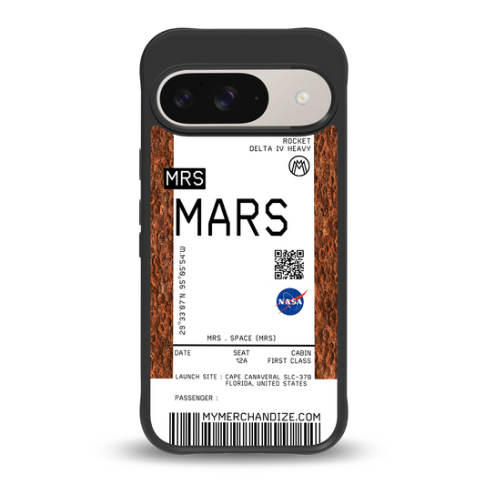 mars boarding pass ticket back phone cover | glass case for google pixel 9