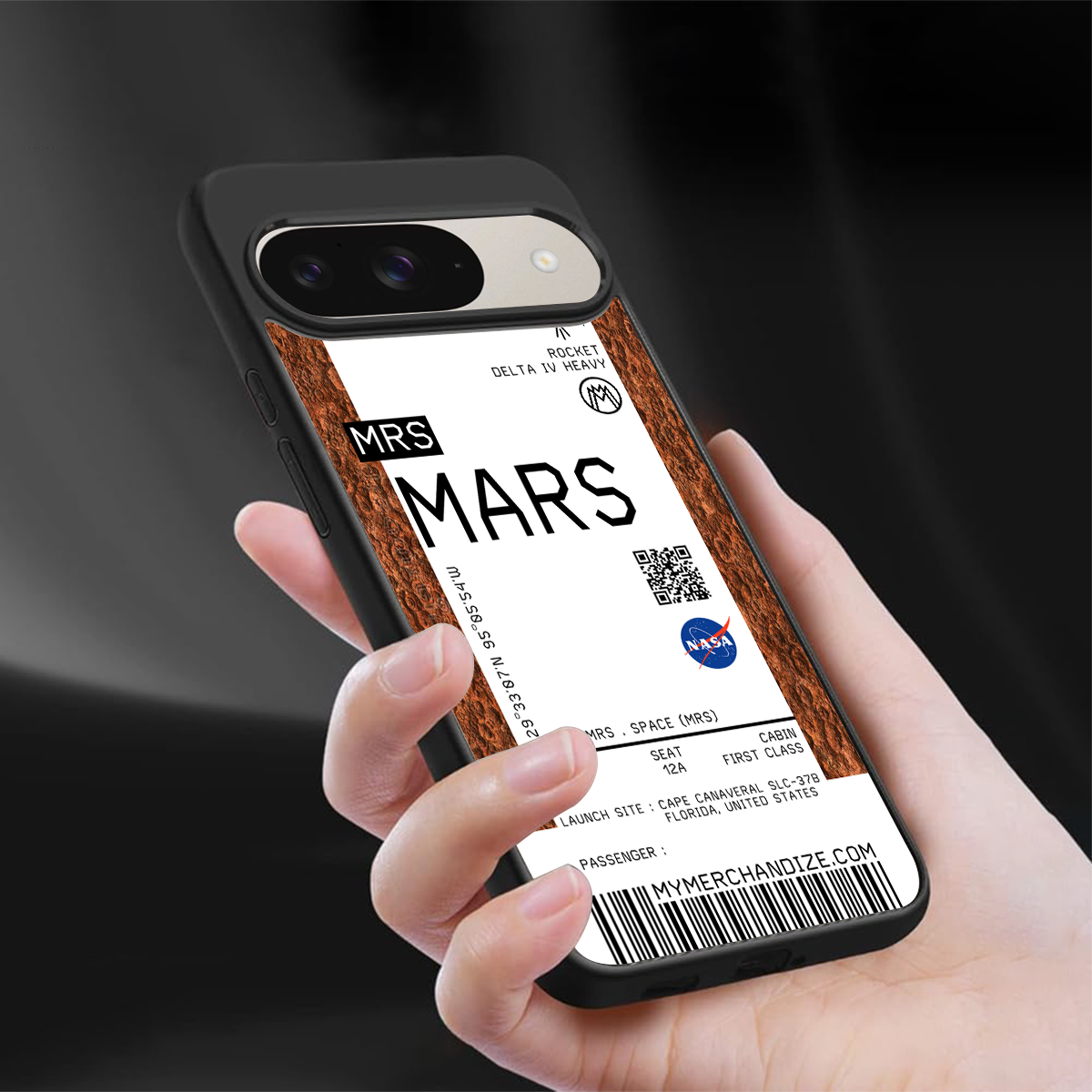 mars boarding pass ticket back phone cover | glass case for google pixel 9