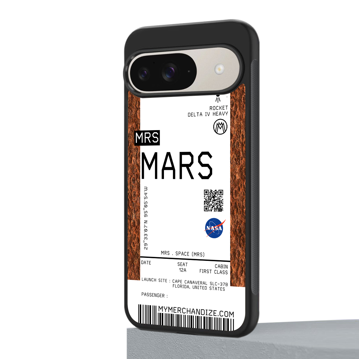 mars boarding pass ticket back phone cover | glass case for google pixel 9