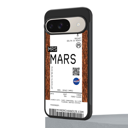 mars boarding pass ticket back phone cover | glass case for google pixel 9