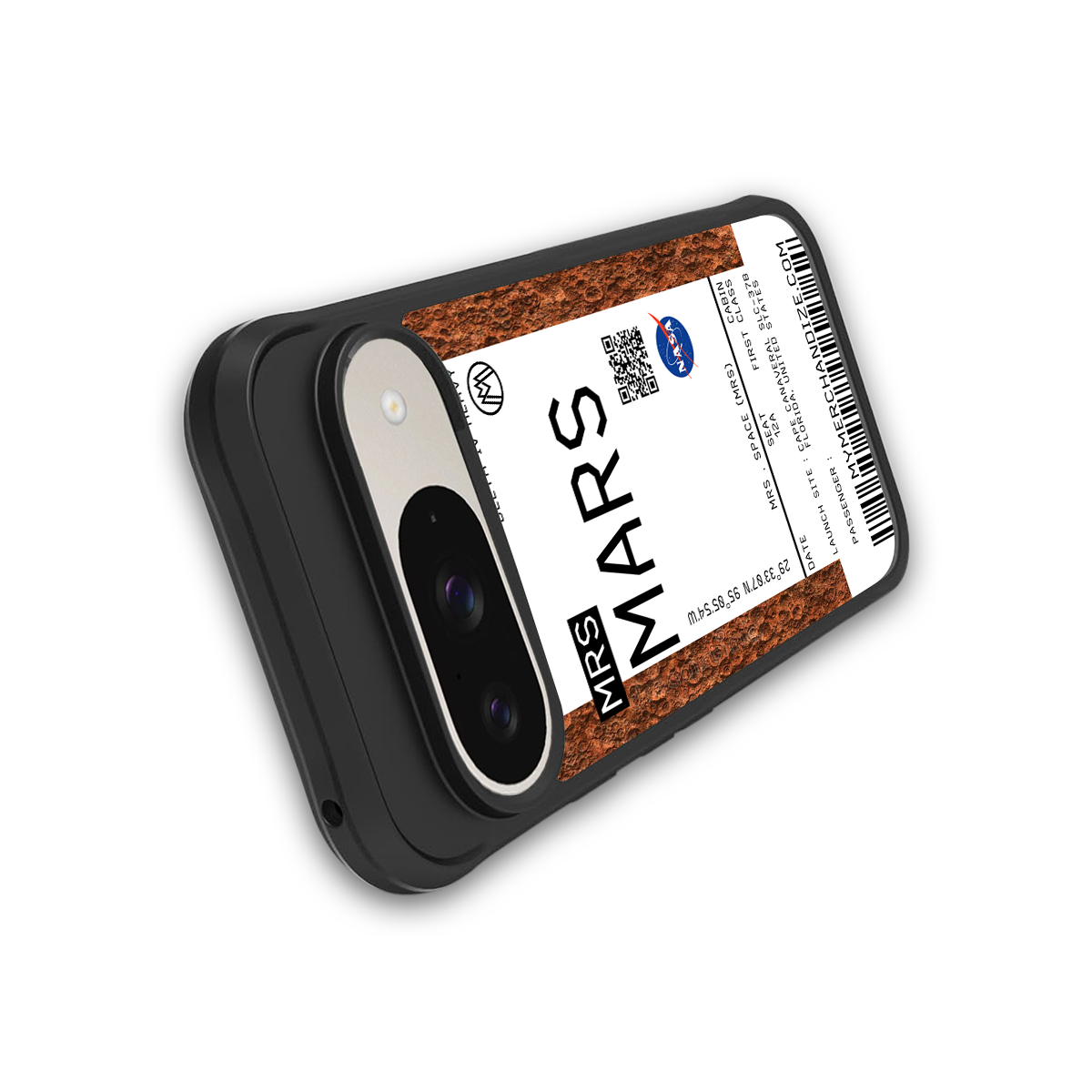 mars boarding pass ticket back phone cover | glass case for google pixel 9