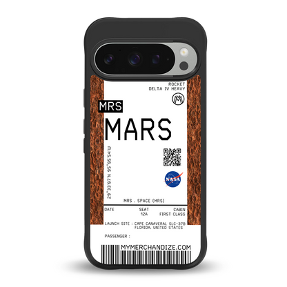 mars boarding pass ticket back phone cover | glass case for google pixel 9 pro xl