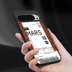 mars boarding pass ticket back phone cover | glass case for google pixel 9 pro
