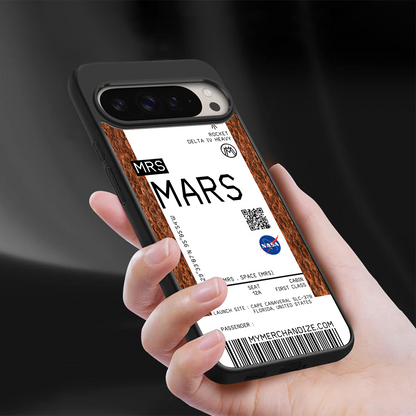 mars boarding pass ticket back phone cover | glass case for google pixel 9 pro xl