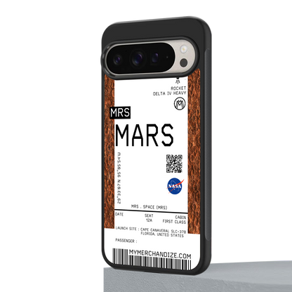 mars boarding pass ticket back phone cover | glass case for google pixel 9 pro xl