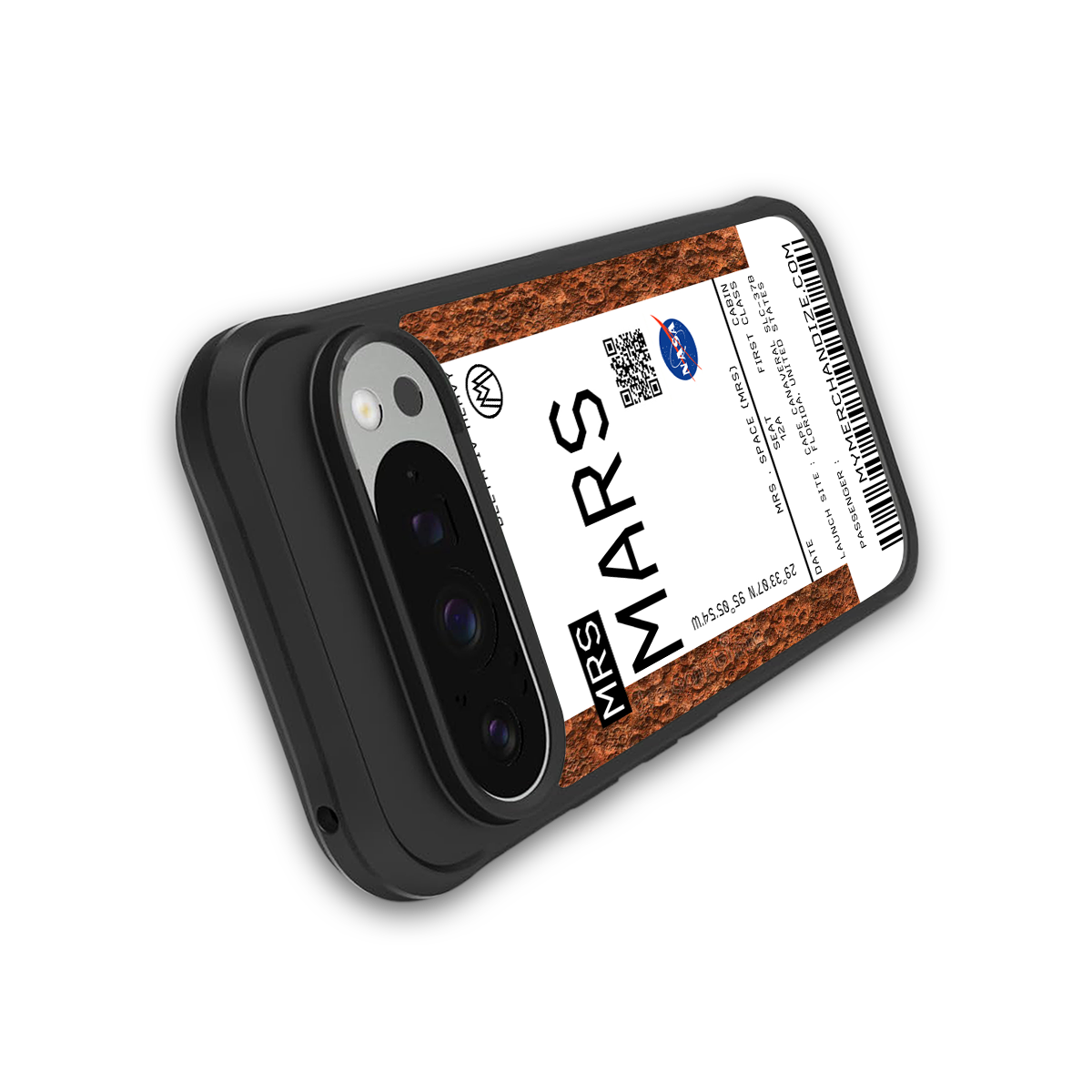 mars boarding pass ticket back phone cover | glass case for google pixel 9 pro xl