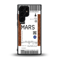 mars boarding pass ticket back phone cover | glass case for samsung galaxy s23 ultra