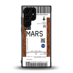 mars boarding pass ticket back phone cover | glass case for samsung galaxy s23 ultra