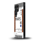 mars boarding pass ticket back phone cover | glass case for samsung galaxy s23 ultra