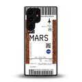 mars boarding pass ticket back phone cover | glass case for samsung galaxy s25 ultra