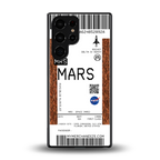 mars boarding pass ticket back phone cover | glass case for samsung galaxy s25 ultra