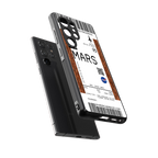 mars boarding pass ticket back phone cover | glass case for samsung galaxy s25 ultra
