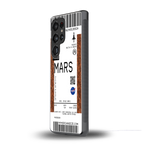 mars boarding pass ticket back phone cover | glass case for samsung galaxy s25 ultra