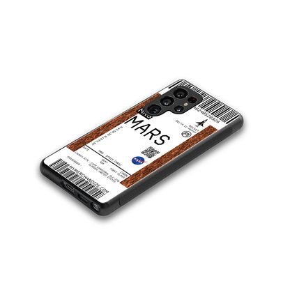 mars boarding pass ticket back phone cover | glass case for samsung galaxy s25 ultra