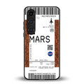 mars boarding pass ticket back phone cover | glass case for samsung galaxy s25 plus