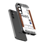 mars boarding pass ticket back phone cover | glass case for samsung galaxy s25
