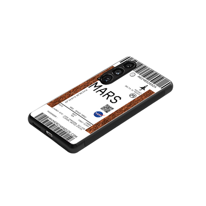 mars boarding pass ticket back phone cover | glass case for samsung galaxy s24 fe