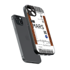 mars boarding pass ticket back phone cover | glass case for iphone 15