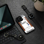 mars boarding pass ticket back phone cover | glass case for samsung galaxy s25 ultra