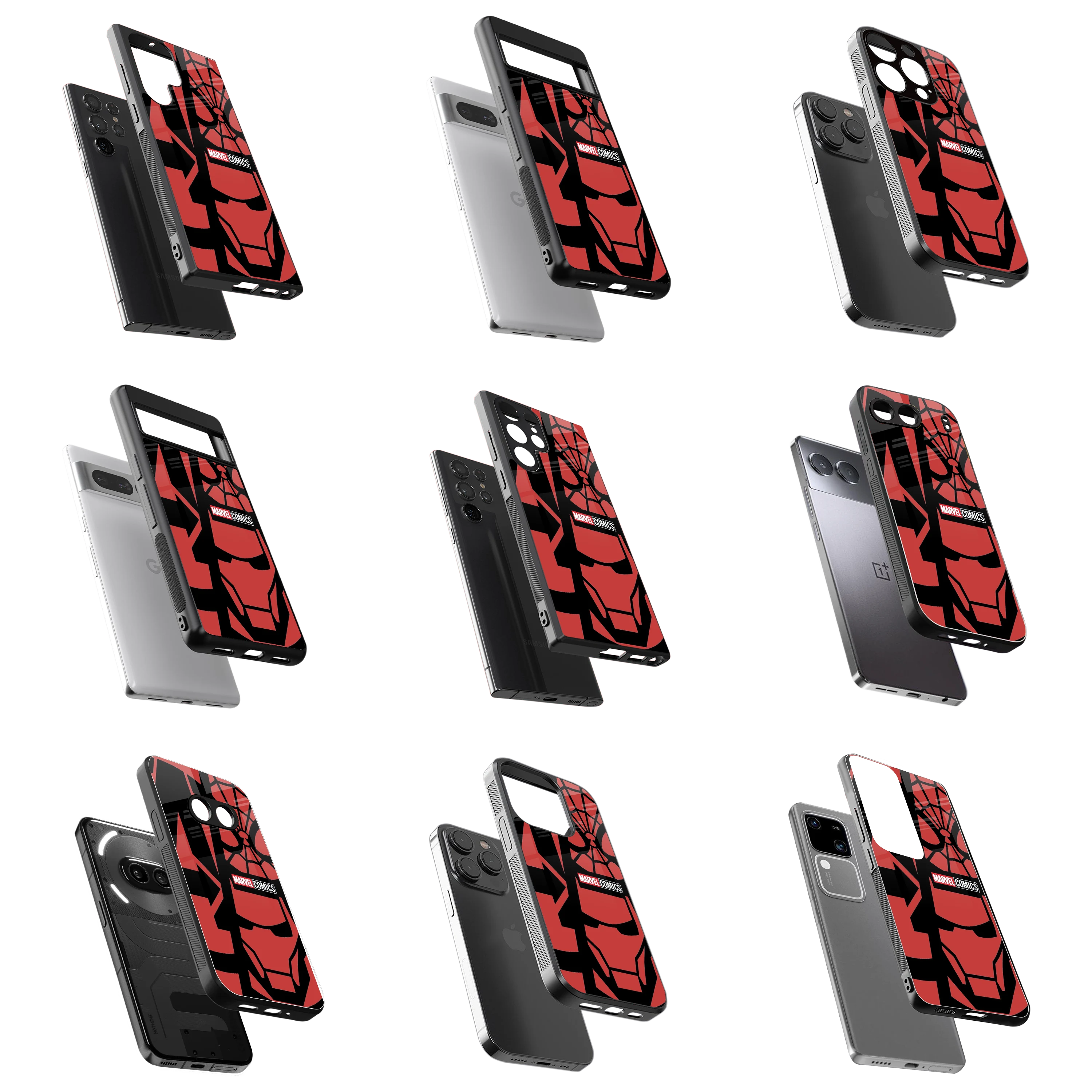 Durable Glass Back Mobile Case for iPhone, Samsung, OnePlus, Google Pixel, Redmi, Vivo, Oppo