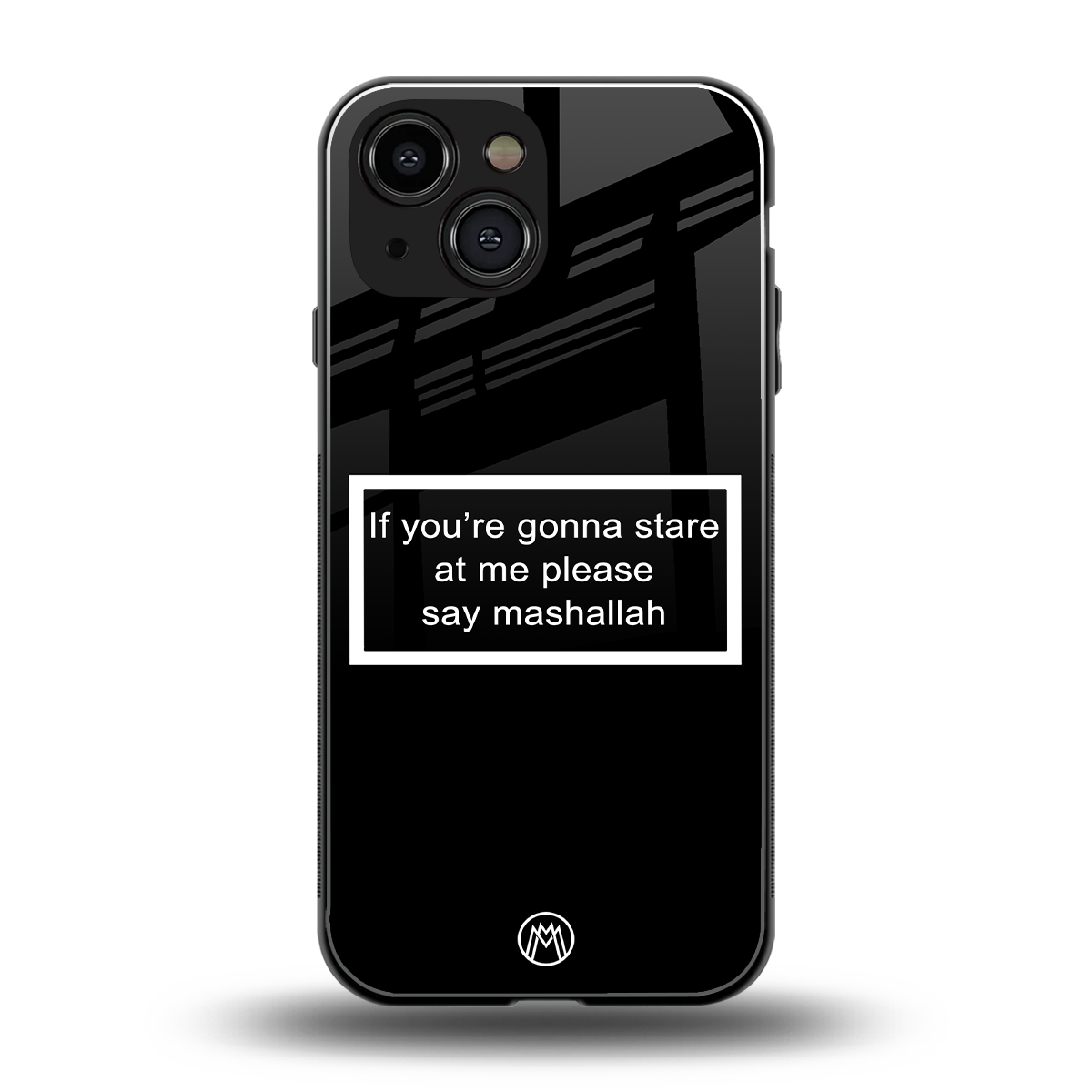 mashallah black edition back phone cover | glass case for iphone 13 mini