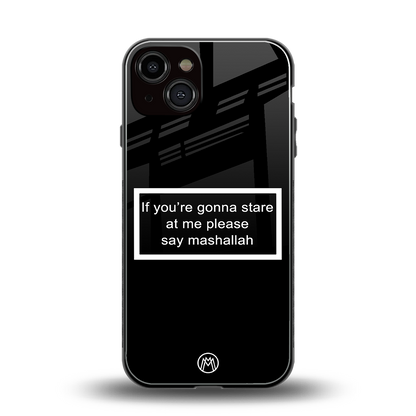 mashallah black edition back phone cover | glass case for iphone 13