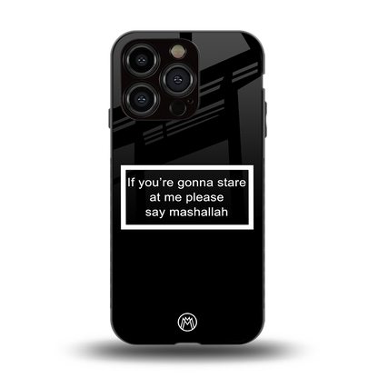 mashallah black edition back phone cover | glass case for iphone 14 pro