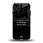 mashallah black edition back phone cover | glass case for iphone 14