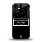 mashallah black edition back phone cover | glass case for iphone 16 plus