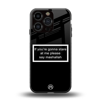 mashallah black edition back phone cover | glass case for iphone 16 pro