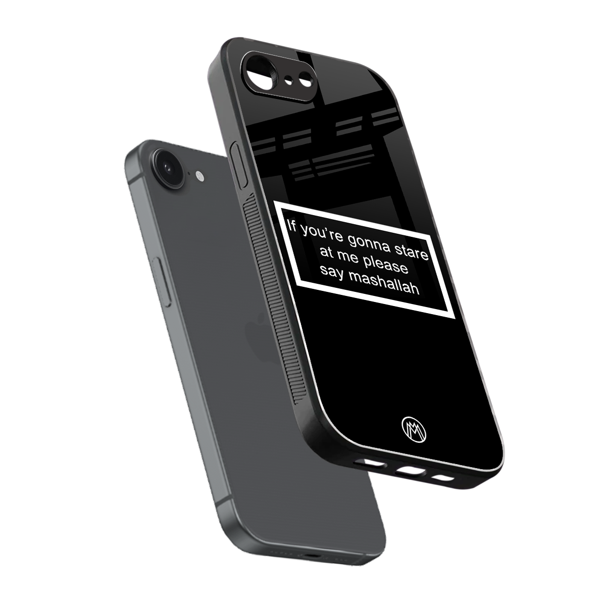 mashallah black edition back phone cover | glass case for iphone 16e