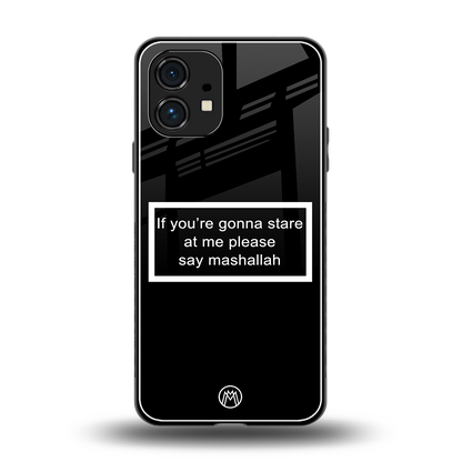 mashallah black edition back phone cover | glass case for nothing phone 1