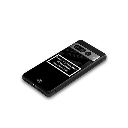 mashallah black edition back phone cover | glass case for google pixel 7 pro